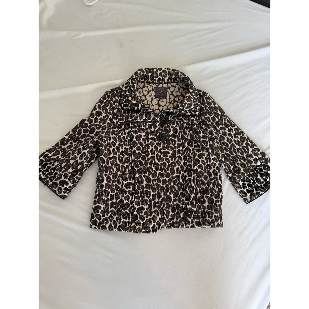Forever 21 Leopard Print Cropped Jacket Brown Cream Animal Print Size Small